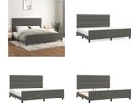Vidaxl Giroletto Con Testiera Grigio Scuro 200X200 Cm In Velluto - Giroletto Con Testiera - Giroletto Con Testiera - Giroletto - Letto Con Testiera