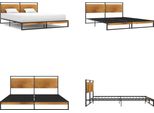 Vidaxl Struttura Letto In Metallo 160X200 Cm - Struttura Letto - Struttura Letto In Metallo - Letto - Letti