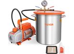 Pompa Per Vuoto Vevor Con Camera A Vuoto Da 19L Pompa Per Vuoto Da 100L/Min 150W Ac 220V/50HZ 1440Rpm 5Pa Capacità Olio 250Ml Unità Per Vuoto Hvac Pompa Per Vuoto Di Raffreddamento Per Stabilizzazione Del Legno Degassificazione Della Resina