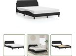 The Living Store Letto Con Materasso Nero 140X190 Cm In Velluto