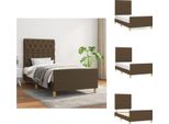 Vidaxl Struttura Letto Con Testiera In Tessuto Marrone Scuro 80X200 Cm - Letti E Strutture Letto