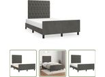The Living Store Struttura Letto Con Testata Grigio Scuro 120X190 Cm In Velluto
