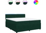 Vidaxl Letto A Molle Con Materasso Verde Scuro 200X200 Cm In Velluto