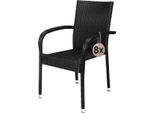 Casaria® Set 8 Sedie Da Giardino In Polyrattan Impilabili Regolabili Con Portata Di 160 Kg Per Balcone Terrazza Sedia Esterno Sedia Da Tavolo