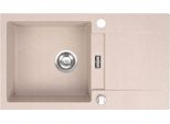 Lavello Qls 76X44 Cm Con Sgocciolatoio Siphon Reversibile - Runner Beige 11197