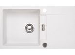 Lavello Qls 76X44 Cm Con Sgocciolatoio Siphon Reversibile - Runner White 11196