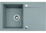 Lavello Qls 76X44 Cm Con Sgocciolatoio Siphon Reversibile - Grigio Luna 11188