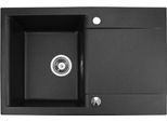 Lavello Qls 76X44 Cm Sifone Reversibile Luna Black Metallic 11189