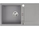 Lavello Qls 76X44 Cm Con Sgocciolatoio Siphon Reversibile - Runner Grey 11198