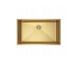 Lavello Qls Santa In Acciaio Inox Sottotop 74X44 Cm + Sifone Gold 11221