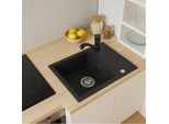 Lavello Qls Con Scolapiatti Luna 59X44 Cm Reversibile Incl. Sifone Nero 11336