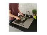 Lavello Qls Con Scolapiatti Luna 59X44 Cm Reversibile Con Sifone Grigio 11339