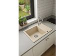 Lavello Qls Con Scolapiatti Luna 59X44 Cm Reversibile Incl. Sifone Beige 11338