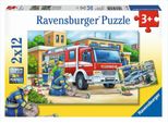 Ravensburger 7574 Puzzle Polizia E Vigili Del Fuoco 2 X 12 Pezzi 7574