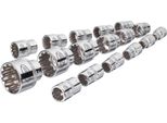 Vigor V1898 Set Di Chiavi A Bussola Multiprofilo ∙Quadro Cavo Da 1/2 Pollice (12,5 Mm) ∙ Multiprofilo ∙ 10 - 32 ∙ Numero Di Utensili: 17