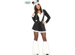 Animale Panda Costume Elegante Orsacchiotto Con Cappuccio Nero Bianco Carnevale Partito Orso Vestiti Avventura Animale Travestimento Con Cappuccio, Taglia: 38 - 40 (M) Colore: Nero