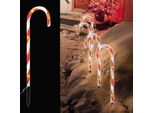 Set Di 4 Bastoni Luminosi Da Giardino A Led A Forma Di Bastoncino Di Zucchero Ip 44