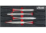 Vigor V4995 Set Di Pinze A Doppio Snodo ∙393 Mm X 188 Mm X 35 Mm ∙ Numero Di Utensili: 4