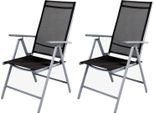 Sedia Da Giardino Pieghevole A 2 Posti Con Schienale Alto In Alluminio Tessile Argento/Antracite