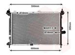 Van Wezel 37002266 Radiatore Acqua Radiatore Motore Per Opel Astra F Cc (T92) Astra F Caravan (T92) Astra F Berlina (T92)
