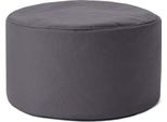Lumaland Pouf Da Interno Ed Esterno 25 X 45 Cm - Idrorepellente - Pouf Rotondo, Pouf Sacco, Cuscino, Pouf Bean Bag - Antracite