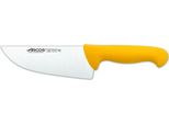 Coltello Da Macellaio Arcos Colore - Prof 295800 Acciaio Inox Nitrum E Mango Lama Ergonomica In Polipropilene Giallo E Lama Da 17 Cm, Vetrinetta