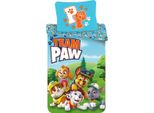Set Di Biancheria Da Letto Paw Patrol "Team Paw"", Piumone 140X200 Cm + Cuscino 70X90 Cm, 100% Cotone, Con Zip"