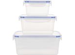 Set Di Pentole Excellent Houseware Da 3 Pezzi, Polipropilene/Silicone, 500/900/1500 Ml, Trasparente