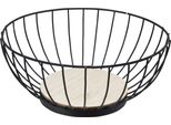 Altre Marche Fruttiera In Metallo 28 Cm Nero/Legno