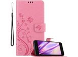 Cadorabo Cover Per Lg K8 2018 / K9 2018 Cover Protettiva In Rosa Cover Protettiva Cover Per Cellulare Cover Fiori Custodia Fiore