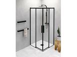 Altis Line Black Cabina Doccia Angolare 1000X1000 Mm, Ingresso Ad Angolo, Vetro Trasparente