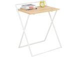 Sobuy FWT88-WN Scrivania Pieghevole Scrivania Per Computer Tavolo Da Lavoro Per L'ufficio Di Casa Tavolino Pieghevole Per Snack Tavolino Laterale Wht Circa 63X77X45Cm