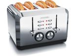 Tostapane Arendo Per 4 Fette, 1630 W, Automatico, Acciaio Inox, Involucro Termoisolante A Doppia Parete, Argento