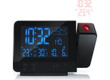 Stazione Meteo Bearware Con Sensore Esterno, Stazione Meteo Radio, Orologio Radio Dcf Con Display A Proiezione, Previsioni Meteo