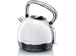 Bollitore Arendo Da 1,7 L, 2200 W, Acciaio Inox, Stile Retrò, Vintage, Protezione Contro Il Surriscaldamento E L'asciugatura, Bianco