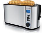 Tostapane Arendo 4 Fette, Tostapane A Fessura Lunga, Fessura Lunga, Acciaio Inox, 1500W, Display Con Indicatore Del Tempo Residuo, Piano Per Il Pane, Funzione Di Scongelamento, Alloggiamento Termoisolante, Argento