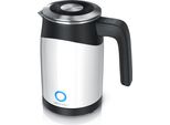 Bollitore Elettrico Arendo 0,5 L, 1100 W, Acciaio Inox Mini Bollitore Da Viaggio Singolo, Regolazione Della Temperatura, Bianco