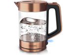 Bollitore Arendo 1,7 L, 2200 W, Acciaio Inox E Vetro, Manico Cool-Touch, Indicatore Di Livello, Rame