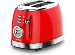 Sogo TOS-SS-5460, 2 Dischi, Rosso, Acciaio Inox, Livello, 850 W, 274 Mm