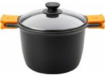 Pentola Con Coperchio In Vetro Bra A273907 Metallo Nero Alluminio Alluminio Temperato Alluminio Fuso (1 Unità)