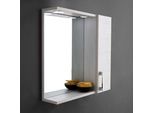 Specchio Con Pensile Per Bagno Rovere Bianco Con Luce Led