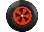 Awtools Ruota Per Carriola Da Giardino Pneumatica 300 Mm Cerchio In Plastica 2-Flat Pneumatico Rosso