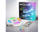 B.K.Licht I Striscia Led Rgbic Usb 5 M I Sensore Musicale I Sincronizzazione Musicale I Striscia Luminosa I Led Chaser I Striscia Con Telecomando Cambia Colore I Striscia Luminosa Autoadesiva