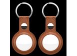 Portachiavi Keybudz Airtag In Confezione Da 2 Pezzi - Realizzato A Mano In Vera Pelle - Adattamento Sicuro E Confortevole Per Airtag - Compatibile Con Apple Airtag