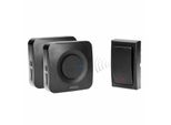 Campanello Senza Fili 2X Ricevitore + 1X Pulsante Orno OR-DB-MT-165, Portata Fino A 200 M, Nero