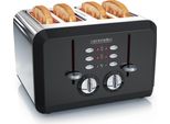 Arendo - Tostapane Automatico 4 Fette In Acciaio Inox - Fino A Quattro Fette Per Sandwich E Toast - Livello Di Doratura 1-6 - Funzione Di Riscaldo E Scongelamento - Vassoio Raccogli Briciole - 1630 Watt - Gs