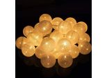 Springos_ Luci Fiabesche Palle Di Cotone Con 30 Led_Luci Fiabesche A Led_Bianco_600 Cm_Azionato A Batteria_Stanza Dei Bambini_Luci A Led_Illuminazione Decorativa (Bianco 30 Led 6 M)