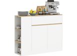 Homcom Credenza Da Cucina Con Cassetto, 2 Ante, Ripiani Regolabili, Cassettiera A Buffet Per Cucina, Soggiorno, Sala Da Pranzo, 105 X 30 X 81,5 Cm Bianco