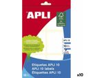 Etichette Adesive Apli White 10 Fogli 50 X 50 Mm (10 Pezzi)