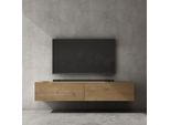 Doporro Mobile Porta Tv Sospeso 160 Cm Con 2 Ante Marrone Chiaro, Credenza Bassa Da Soggiorno Salotto, Madia Consolle Per Tv Fernsehschrank02